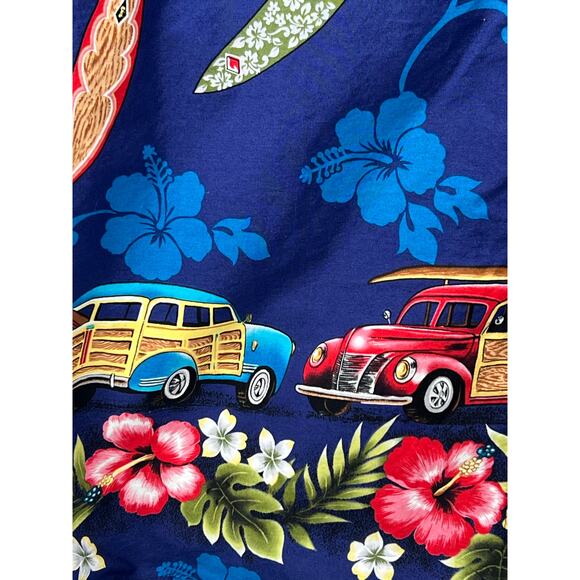 EXCELLENT HAWAII Woody Panel Wagon, Surf Boards Cotton Hawaiian Shirt Mens 3XL - Picture 3 of 8